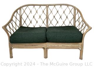 Bamboo Rattan Patio Sunroom Love Seat. Measures 56w x 23d x 33h"