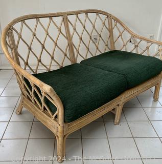 Bamboo Rattan Patio Sunroom Love Seat. Measures 56w x 23d x 33h"