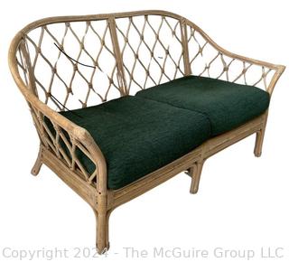 Bamboo Rattan Patio Sunroom Love Seat. Measures 56w x 23d x 33h"