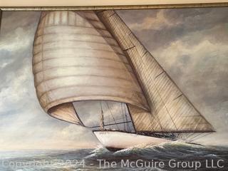 Framed Under Glass Print of Sailboat by Ruane Manning. 26 x 32"