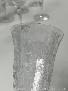 Selection of Cut Glass and Patterned Stemmed Glassware 