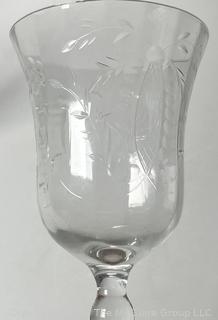 Selection of Cut Glass and Patterned Stemmed Glassware 