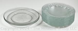 Set of Clear Glass Luncheon Plates