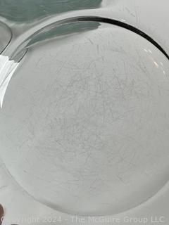 Set of Clear Glass Luncheon Plates