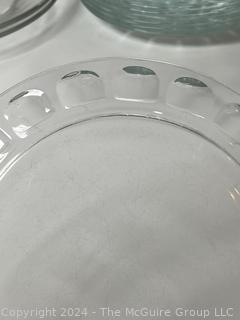 Set of Clear Glass Luncheon Plates