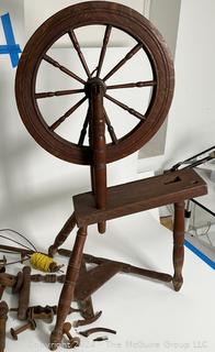 Ashford Style Spinning Wheel & Accessories. 42.5" Tall 