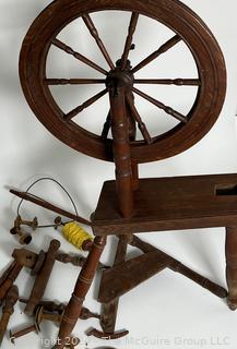 Ashford Style Spinning Wheel & Accessories. 42.5" Tall 