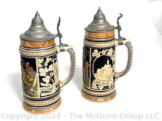 Two (2) German Lidded Beer Steins #2733 and #2572