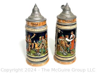 Two (2) German Lidded Beer Steins #2733 and #2572