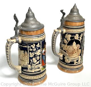 Two (2) German Lidded Beer Steins #2733 and #2572