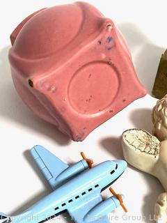 Collection Including Cutlery, Hand Corn Husker, Matchbox 2003 Toy Plane, Match Box Cover 