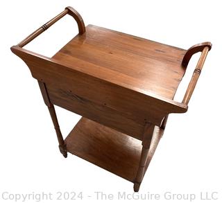 19th Century Primitive Poplar Two-Tier Washstand. Measures 29w x 20d x 34h" 