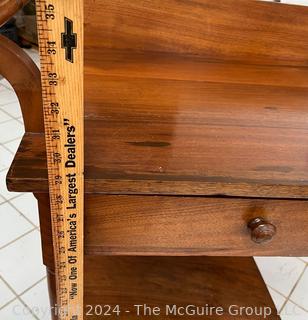 19th Century Primitive Poplar Two-Tier Washstand. Measures 29w x 20d x 34h" 