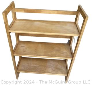 Wood Four (4) Shelf Collapsible Bookshelf.  38 x 28 x 9" 