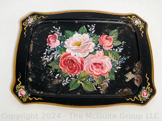 Tole Painted Serving Tray. 18.5" long