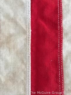 48 Star 13 Stripe Cotton Stitched with Embroidery American Flag, No Maker.  23" x 36"