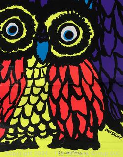 1969 Wise Owls Blacklight Poster by Dan Snupe for Poster Prints Inc.  23 1/2" x 33"