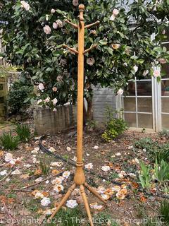 Wooden Spindle Coat Rack or Hat Tree. 6ft Tall