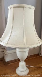 White Alabaster Marble Table Lamp with Shade