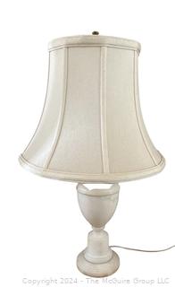 White Alabaster Marble Table Lamp with Shade