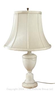 White Alabaster Marble Table Lamp with Shade