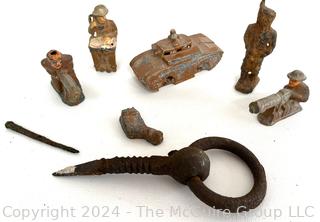 Metal Detector Finds Including Lead Soldiers and Iron Ring Hook