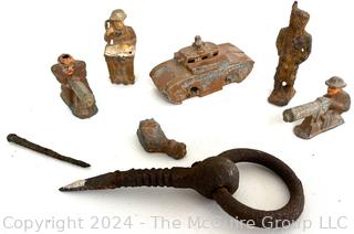 Metal Detector Finds Including Lead Soldiers and Iron Ring Hook