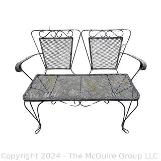 Metal Mesh Garden Love Seat. Measures 38.5w x 20.5d x 33h"