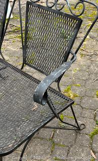 Metal Mesh Garden Love Seat. Measures 38.5w x 20.5d x 33h"