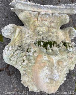 Cement Wall Hanging Planter with Roman Face. 11 x 4.5 x 11"