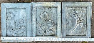 Three (3) Floral Garden Decor Panels.  9" x 12" 