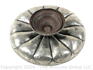 Scalloped Pewter Pedestal Bowl Dish By Pedraza Segovia, Spain. 10" Diameter 