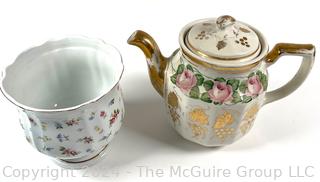 Porcelain China Tea Pot and Cup