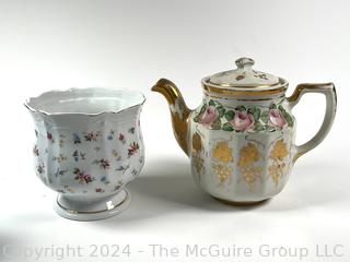 Porcelain China Tea Pot and Cup