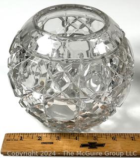 Set of Two (2) Round Crystal Vases