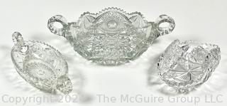 Three (3) Cut Crystal Serving Dishes