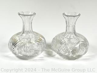 Two (2) Cut Crystal Vases