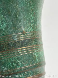 1920s Art Deco Verdigris Bronze Carl Sorensen, Signed Vase.  6 x 7"