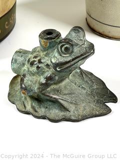 Four (4) Decorative Items Including Frog Hose Spicket