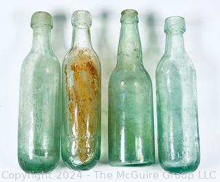 Four (4) Antique Glass Bottles Including Torpedo Bottles Stamped Dublin & Belfast, Cantrell & Cochrane