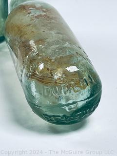 Four (4) Antique Glass Bottles Including Torpedo Bottles Stamped Dublin & Belfast, Cantrell & Cochrane