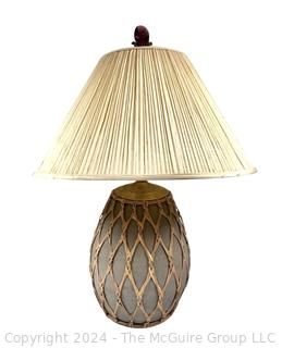 Ceramic with Fish Net Overlay Table Lamp. 26" Tall 