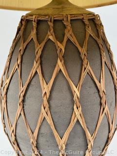 Ceramic with Fish Net Overlay Table Lamp. 26" Tall 