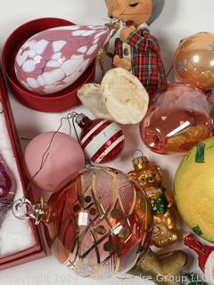 Collection of Vintage Christmas Ornament Including Glass