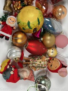 Collection of Vintage Christmas Ornament Including Glass