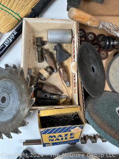 Hand Tools Including Circular Saw Blades, Zefal Bike Pumps, Hand Scythe, Air Pump, Drill Bits, Blow Torch Tips, Grinding Wheels, etc 