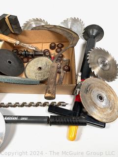 Hand Tools Including Circular Saw Blades, Zefal Bike Pumps, Hand Scythe, Air Pump, Drill Bits, Blow Torch Tips, Grinding Wheels, etc 