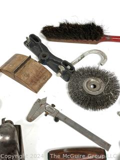 Hand Tools Including Keyhole Saw, Wood Planes, Pliers, Tap n Die Tools, & etc