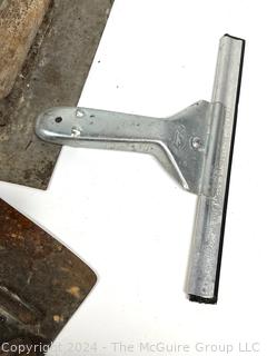 Hand Tools Including Trowels, Sanders, Bench Pipe Vise, Cast Iron Base, etc