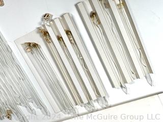 Group of Mid Century Oil Burning Glass Candlesticks with Wicks